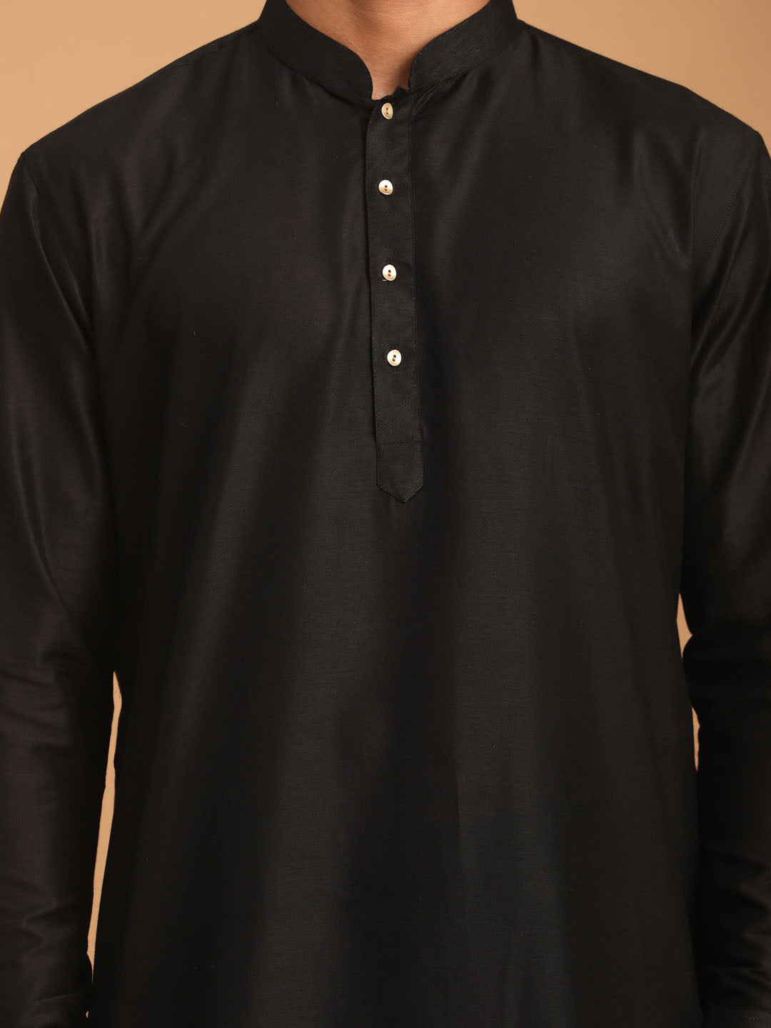 Vastramay Men's Black Viscose Kurta Pyjama Set - Distacart