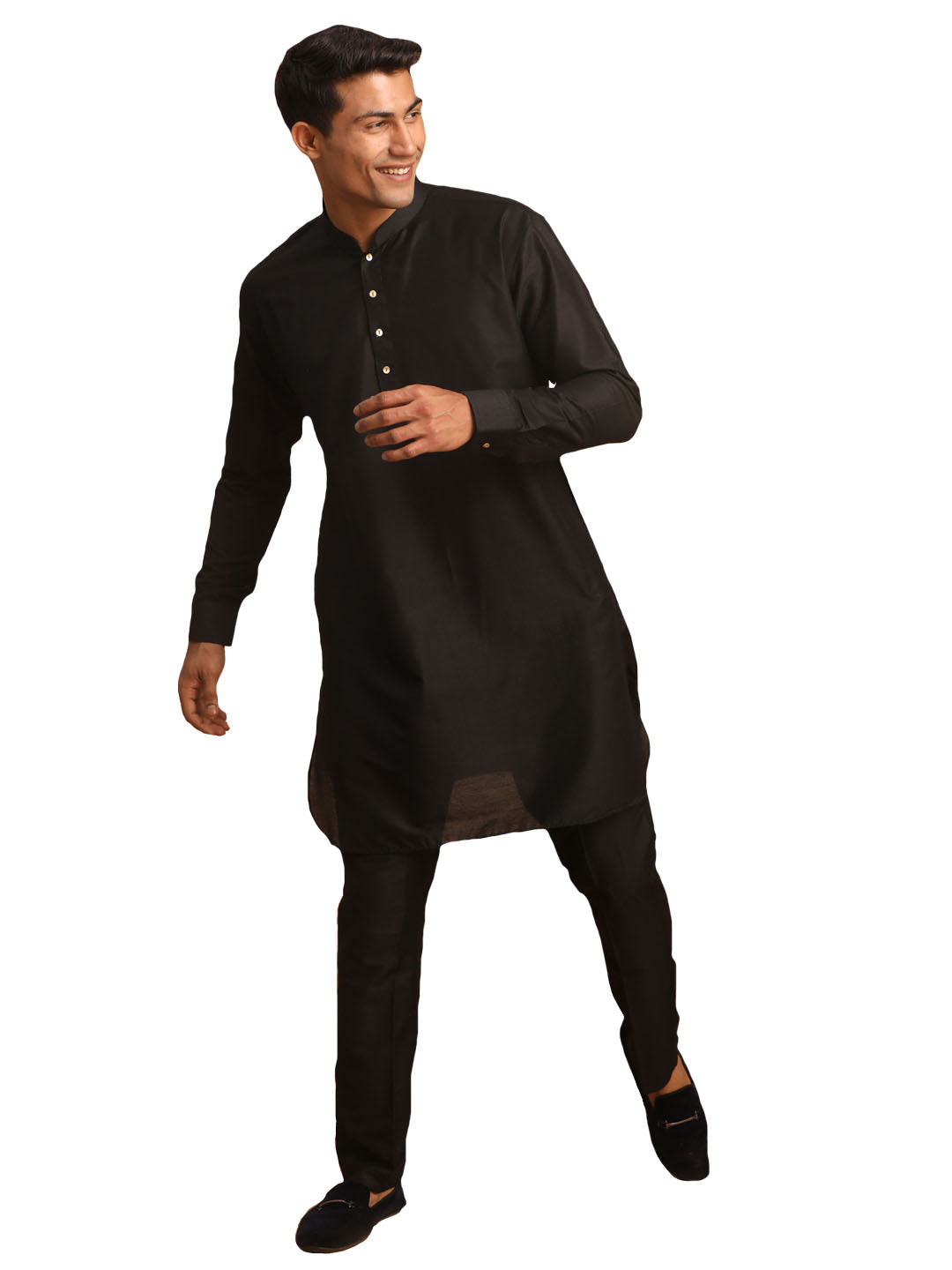 Vastramay Men's Black Viscose Kurta Pyjama Set - Distacart