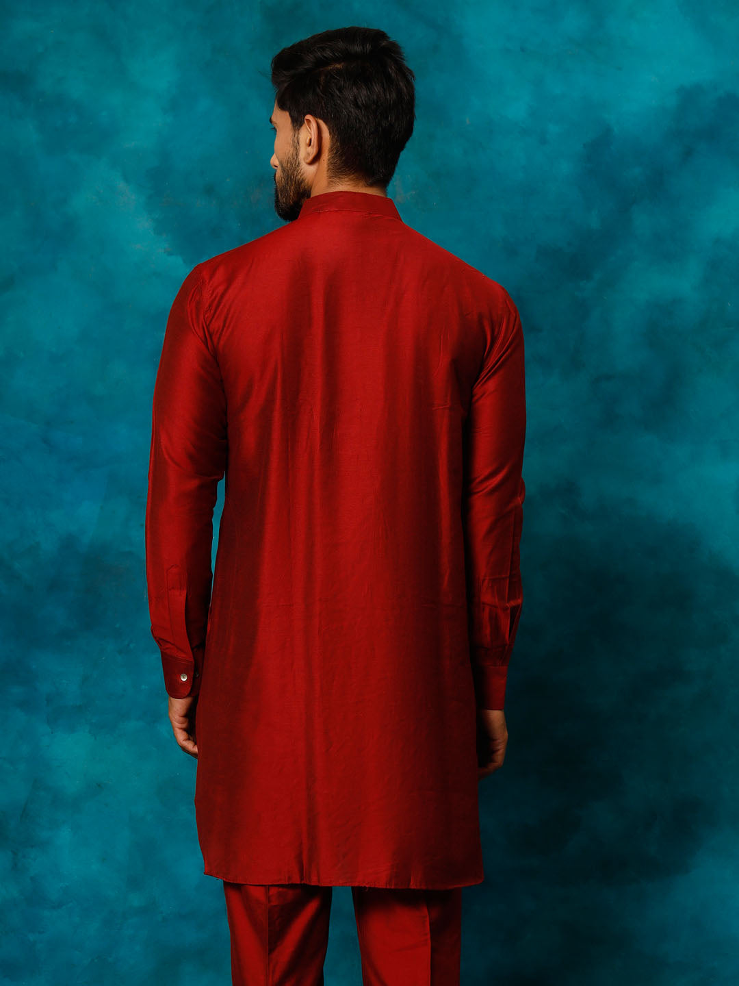 Vastramay Men's Maroon Viscose Kurta - Distacart