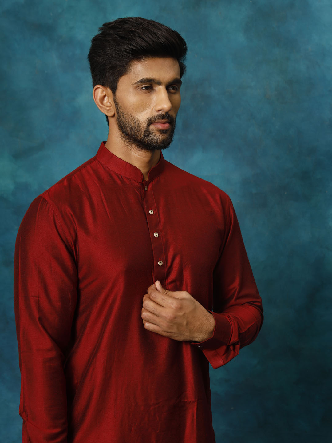 Vastramay Men's Maroon Viscose Kurta - Distacart