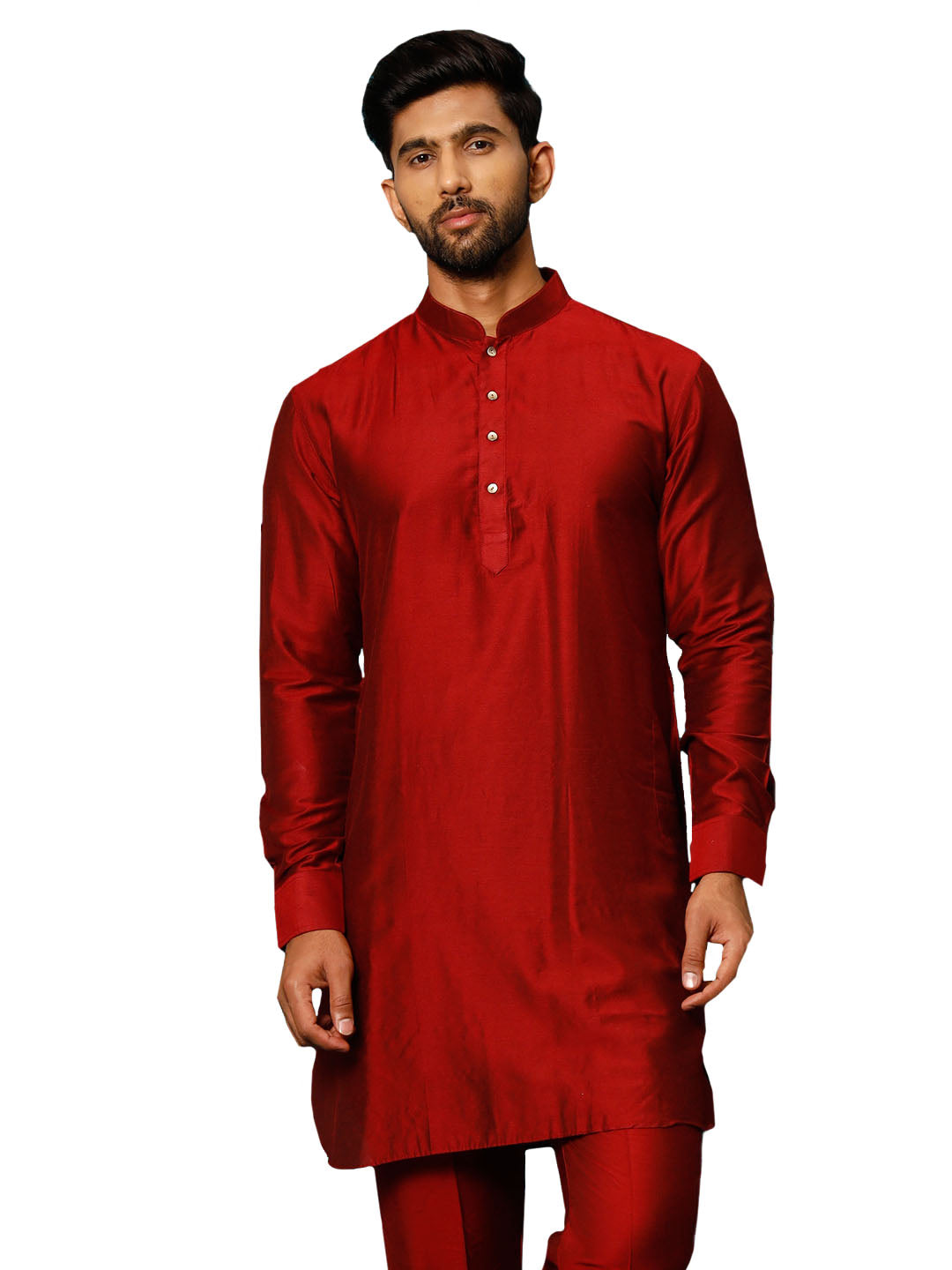 Vastramay Men's Maroon Viscose Kurta - Distacart