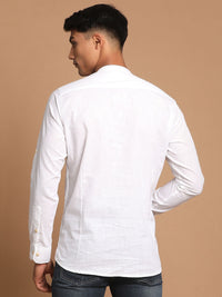 Thumbnail for Vastramay Men's White Cotton Blend Short Kurta - Distacart
