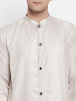 Thumbnail for Even Apparels Beige Rayon Men's Sherwani Kurta With Open Front - Distacart