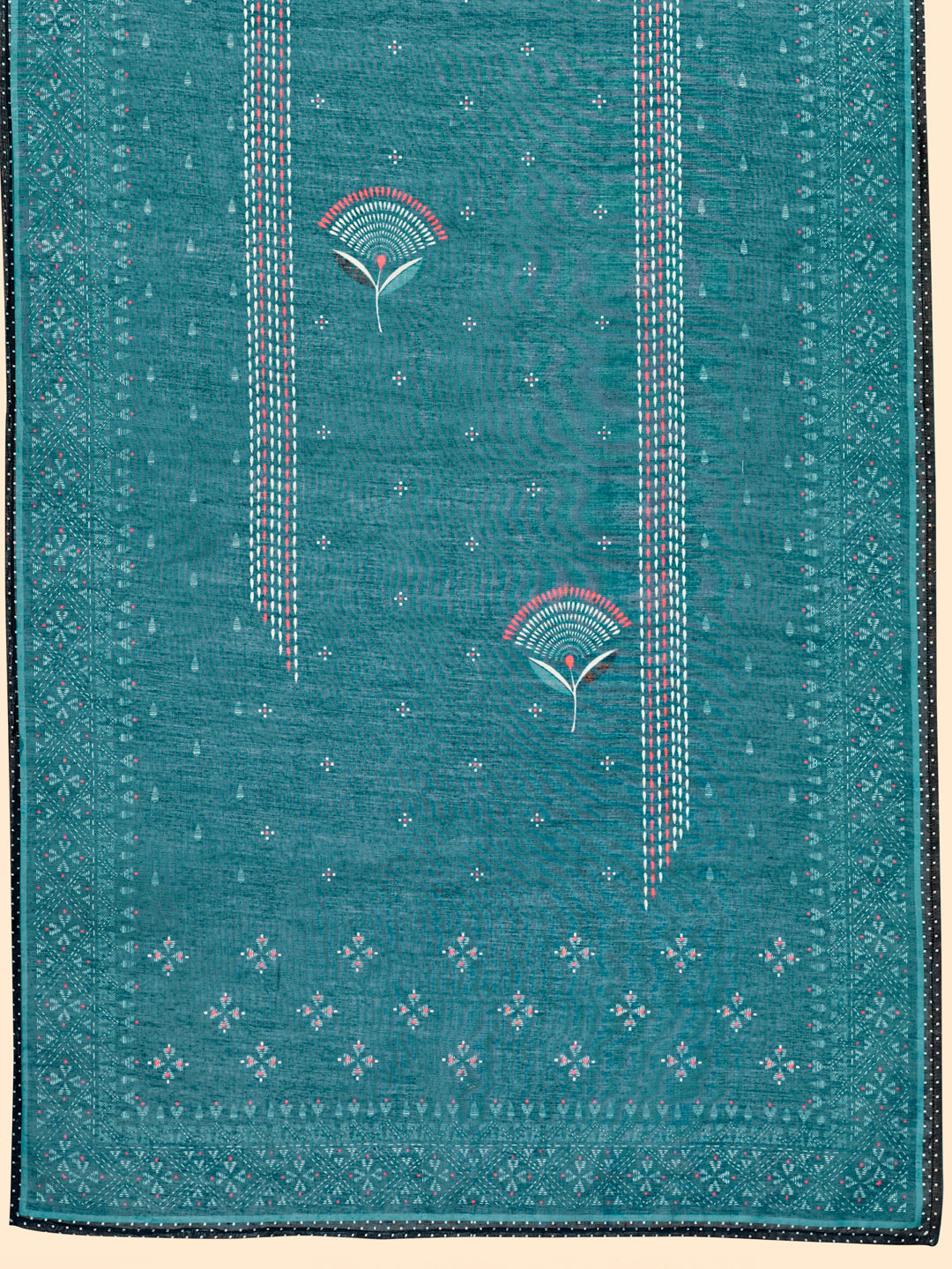 NOZ2TOZ Women's Sequience & Embroidered Straight Chanderi Teal Blue Stitched Kurta With Dupatta - Distacart