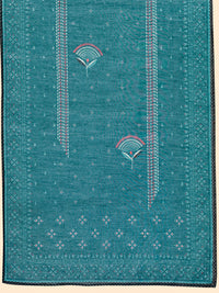 Thumbnail for NOZ2TOZ Women's Sequience & Embroidered Straight Chanderi Teal Blue Stitched Kurta With Dupatta - Distacart