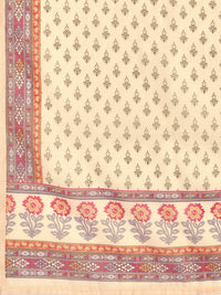 Thumbnail for NOZ2TOZ Women's Print & Sequience Straight Musline Cream Stitched Kurta With Dupatta - Distacart