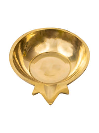Thumbnail for Spillbox Gold-Toned Brass Agal Vilakku Diya Round Pooja Essential - Distacart