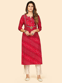 Thumbnail for NOZ2TOZ Women Dark Pink Cotton Kurta (1pc) - Distacart