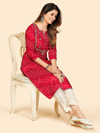 Thumbnail for NOZ2TOZ Women Dark Pink Cotton Kurta (1pc) - Distacart