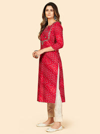 Thumbnail for NOZ2TOZ Women Dark Pink Cotton Kurta (1pc) - Distacart