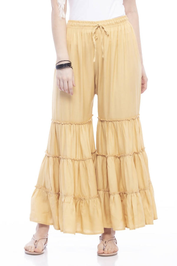 Mominos Fashion Reyon Cotton Golden Palazzo - Distacart