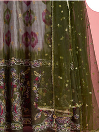 Thumbnail for Myra Multicolour Pure Dola Silk Designer Gown Style Suit - Distacart