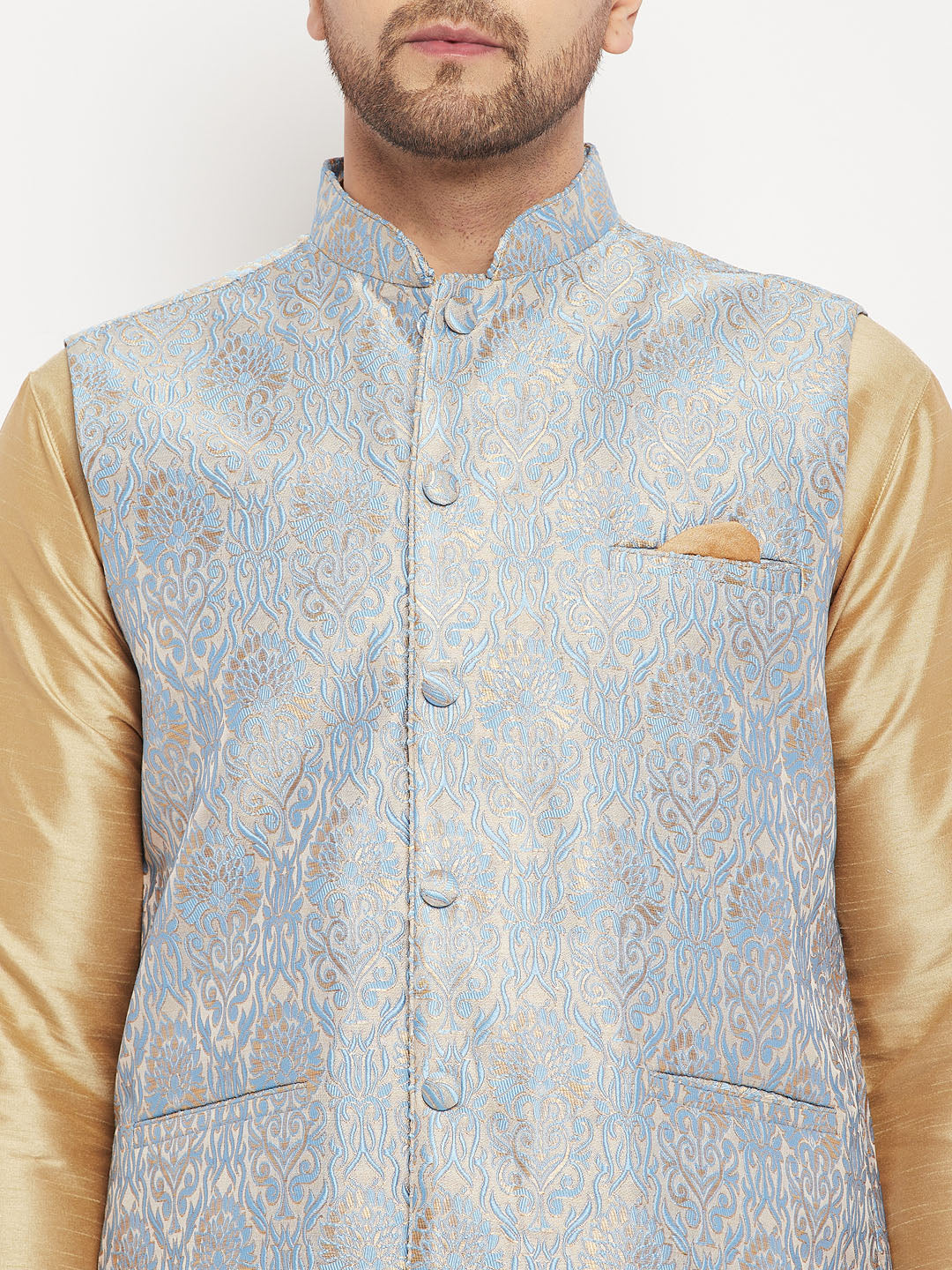 VM by Vastramay Men's Grey Silk Blend Nehru Jacket - Distacart