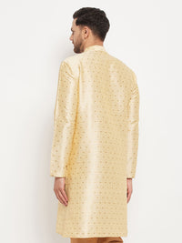 Thumbnail for VM by Vastramay Men's Gold Silk Blend Kurta - Distacart