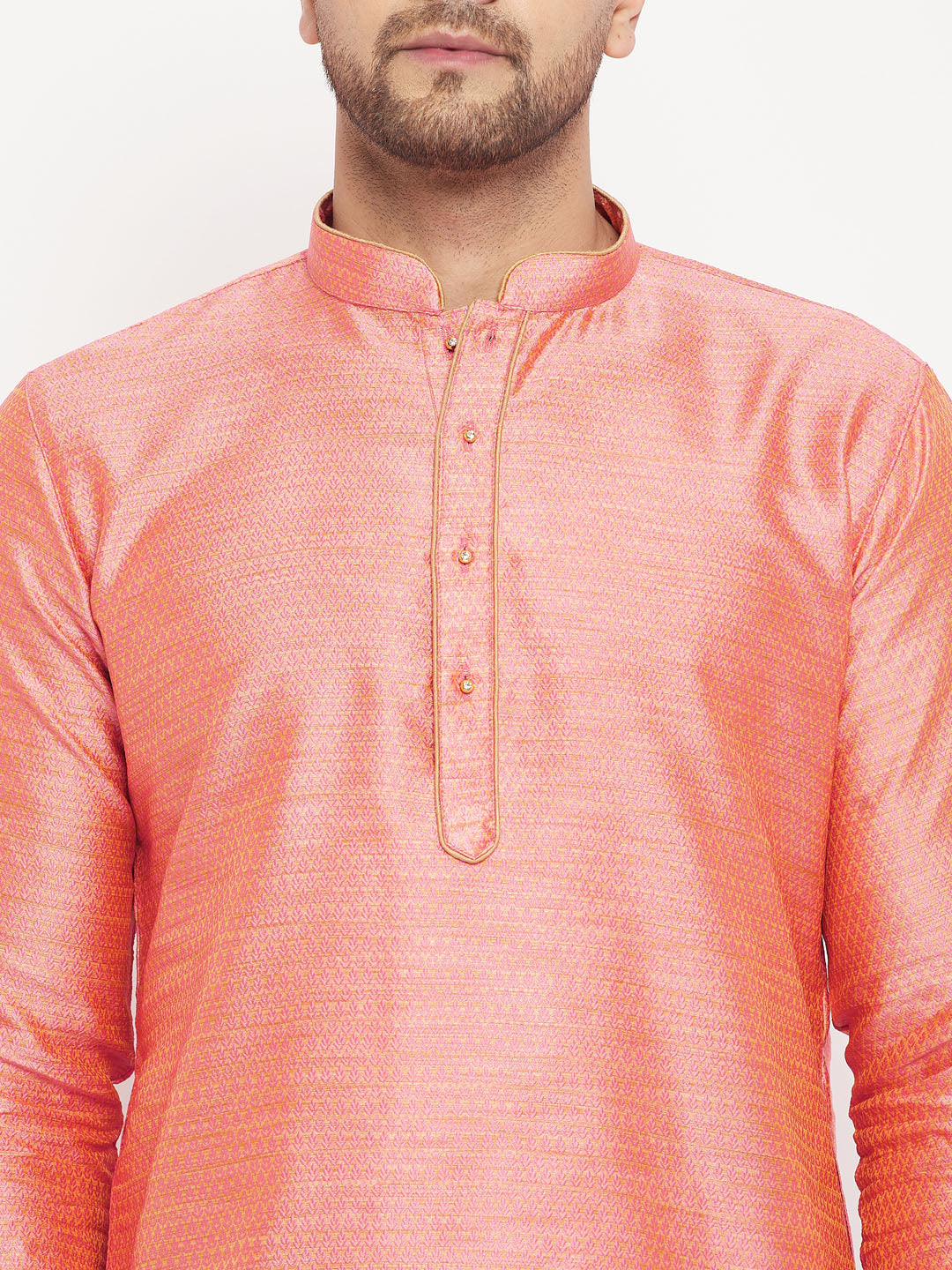 VM by Vastramay Men's Pink And Maroon Silk Blend Kurta Pyjama Set - Distacart