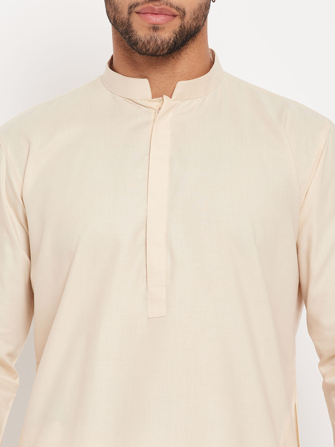 VM by Vastramay Men's Cream And White Cotton Blend Kurta Pyjama Set - Distacart