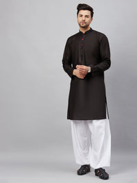 Thumbnail for VM by Vastramay Men's Black And White Cotton Kurta And Patiala Set - Distacart