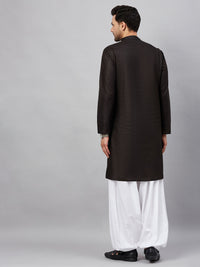 Thumbnail for VM by Vastramay Men's Black And White Cotton Kurta And Patiala Set - Distacart