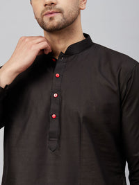 Thumbnail for VM by Vastramay Men's Black And White Cotton Kurta And Patiala Set - Distacart