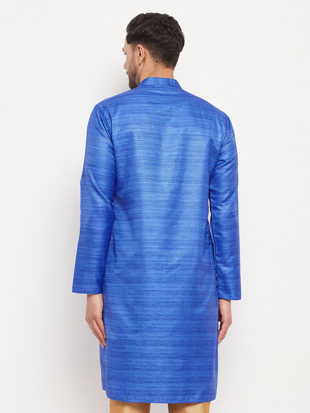 VM by Vastramay Men's Blue Silk Blend Kurta - Distacart