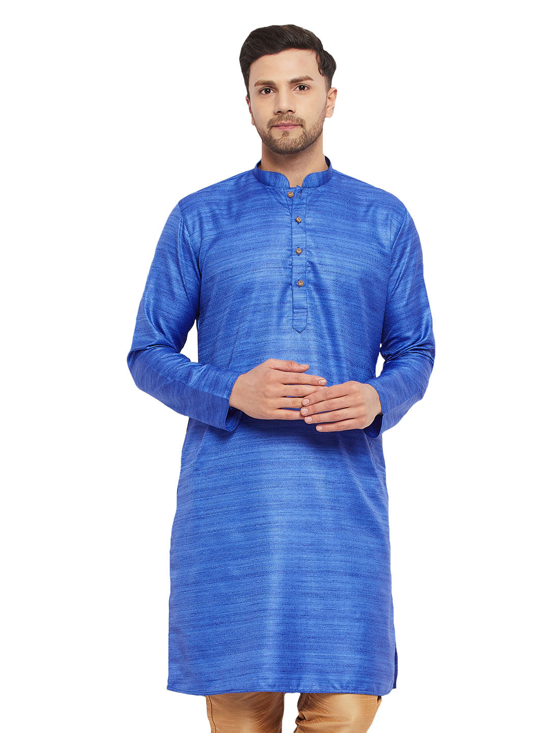 VM by Vastramay Men's Blue Silk Blend Kurta - Distacart