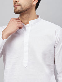 Thumbnail for VM by Vastramay Men's White And Black Cotton Kurta And Patiala Set - Distacart