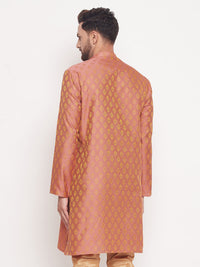 Thumbnail for VM by Vastramay Men's Pink Silk Blend Kurta - Distacart