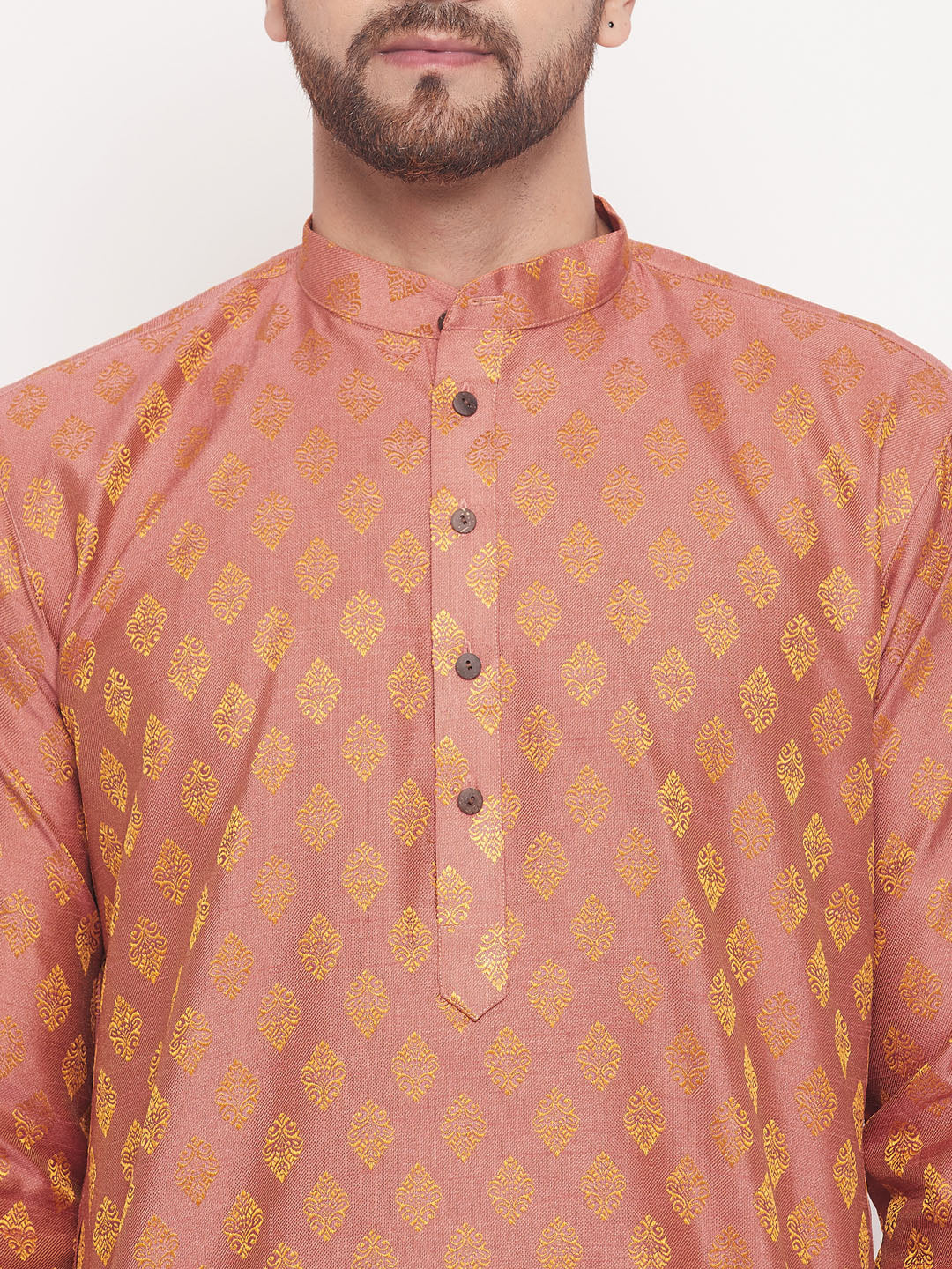 VM by Vastramay Men's Pink Silk Blend Kurta - Distacart