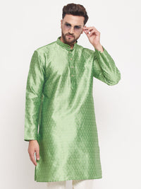 Thumbnail for VM by Vastramay Men's Mint Green Silk Blend Kurta - Distacart
