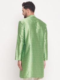 Thumbnail for VM by Vastramay Men's Mint Green Silk Blend Kurta - Distacart