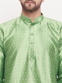 Thumbnail for VM by Vastramay Men's Mint Green Silk Blend Kurta - Distacart