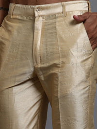 Thumbnail for VM by Vastramay Men's Purple And Gold Silk Blend Kurta Pyjama Set - Distacart