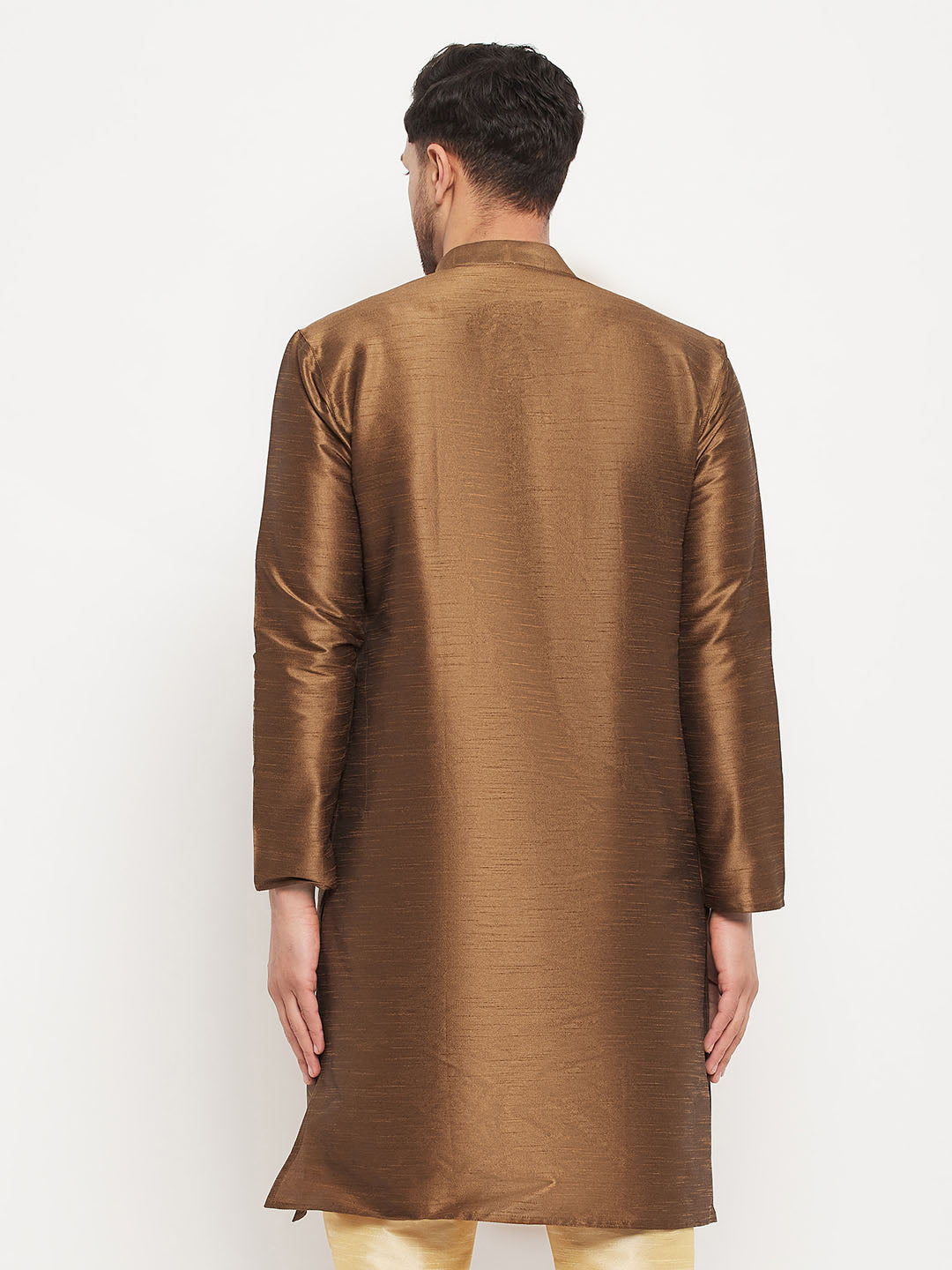 VM by Vastramay Men's Brown Silk Blend Kurta - Distacart