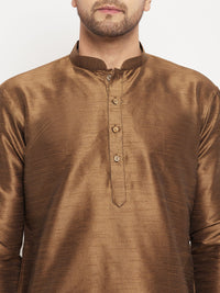 Thumbnail for VM by Vastramay Men's Black Silk Blend Kurta Pyjama Set - Distacart