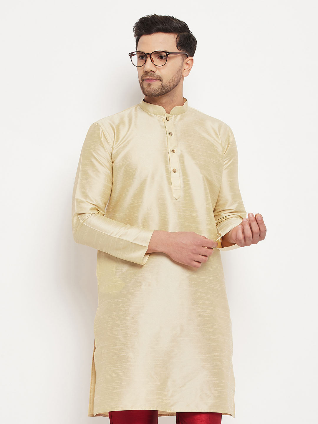 VM by Vastramay Men's Green Silk Blend Kurta - Distacart