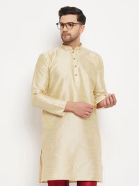 Thumbnail for VM by Vastramay Men's Green Silk Blend Kurta - Distacart