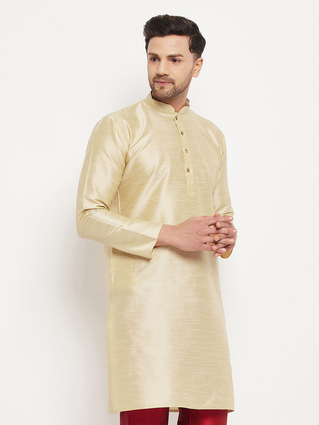 VM by Vastramay Men's Green Silk Blend Kurta - Distacart
