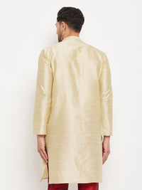 Thumbnail for VM by Vastramay Men's Green Silk Blend Kurta - Distacart