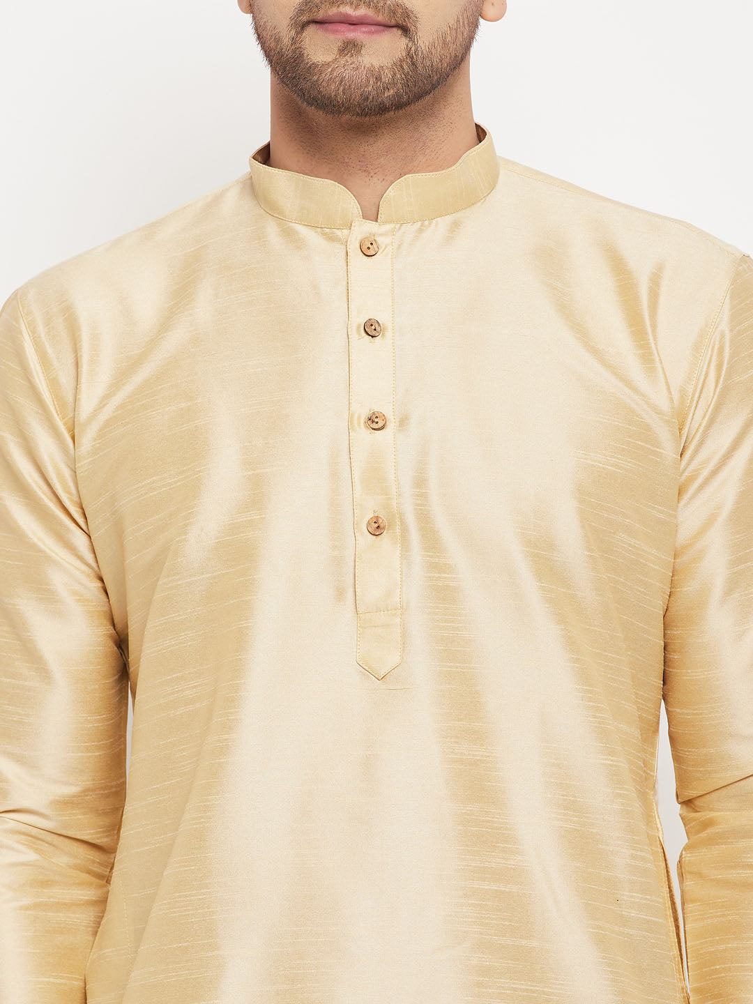 VM by Vastramay Men's Gold Silk Blend Kurta Pyjama Set - Distacart