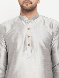 Thumbnail for VM by Vastramay Men's Grey Silk Blend Kurta - Distacart