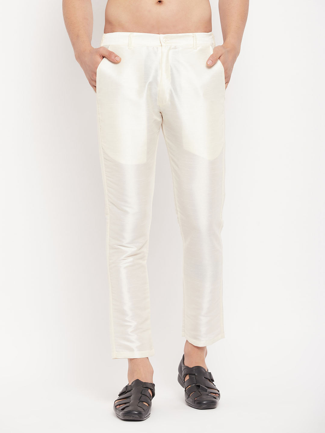 VM by Vastramay Men's Cream Silk Blend Pant Style Pyjama - Distacart