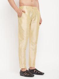 Thumbnail for VM by Vastramay Men's Gold Silk Blend Pant Style Pyjama - Distacart