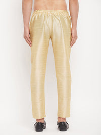 Thumbnail for VM by Vastramay Men's Gold Silk Blend Pant Style Pyjama - Distacart