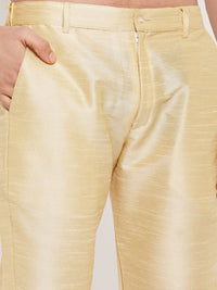 Thumbnail for VM by Vastramay Men's Gold Silk Blend Pant Style Pyjama - Distacart