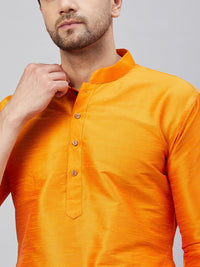 Thumbnail for VM by Vastramay Men's Orange And Maroon Cotton Blend Kurta Pyjama Set - Distacart