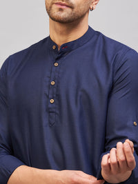 Thumbnail for VM by Vastramay Men's Blue Cotton Blend Kurta - Distacart