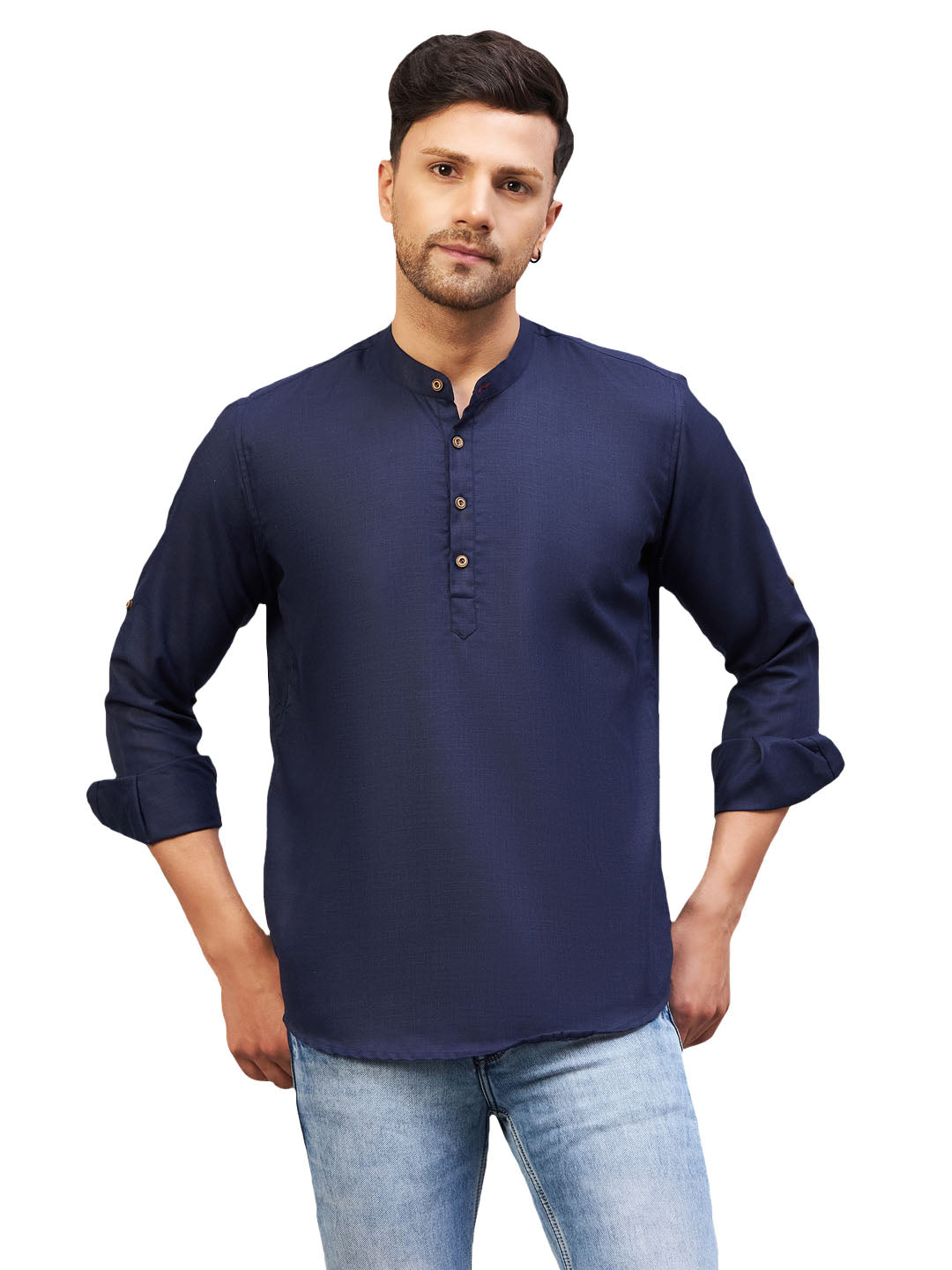 VM by Vastramay Men's Blue Cotton Blend Kurta - Distacart