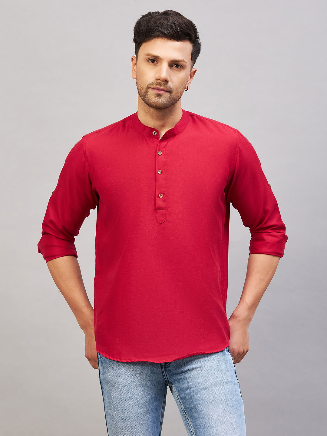 VM by Vastramay Men's Maroon Cotton Blend Kurta - Distacart