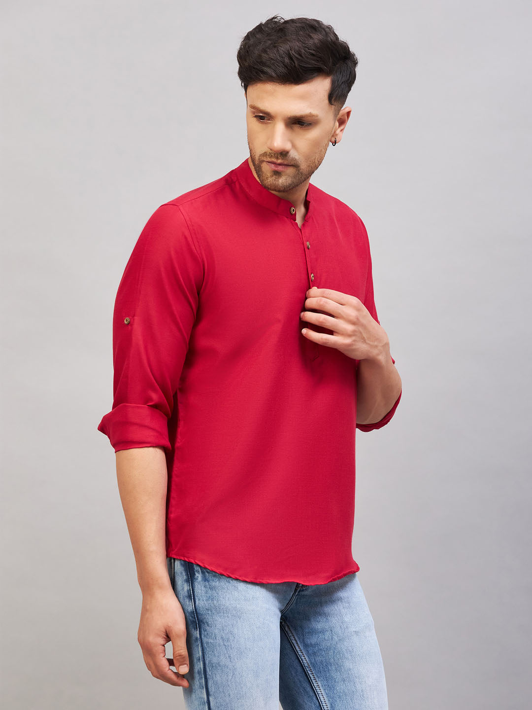 VM by Vastramay Men's Maroon Cotton Blend Kurta - Distacart