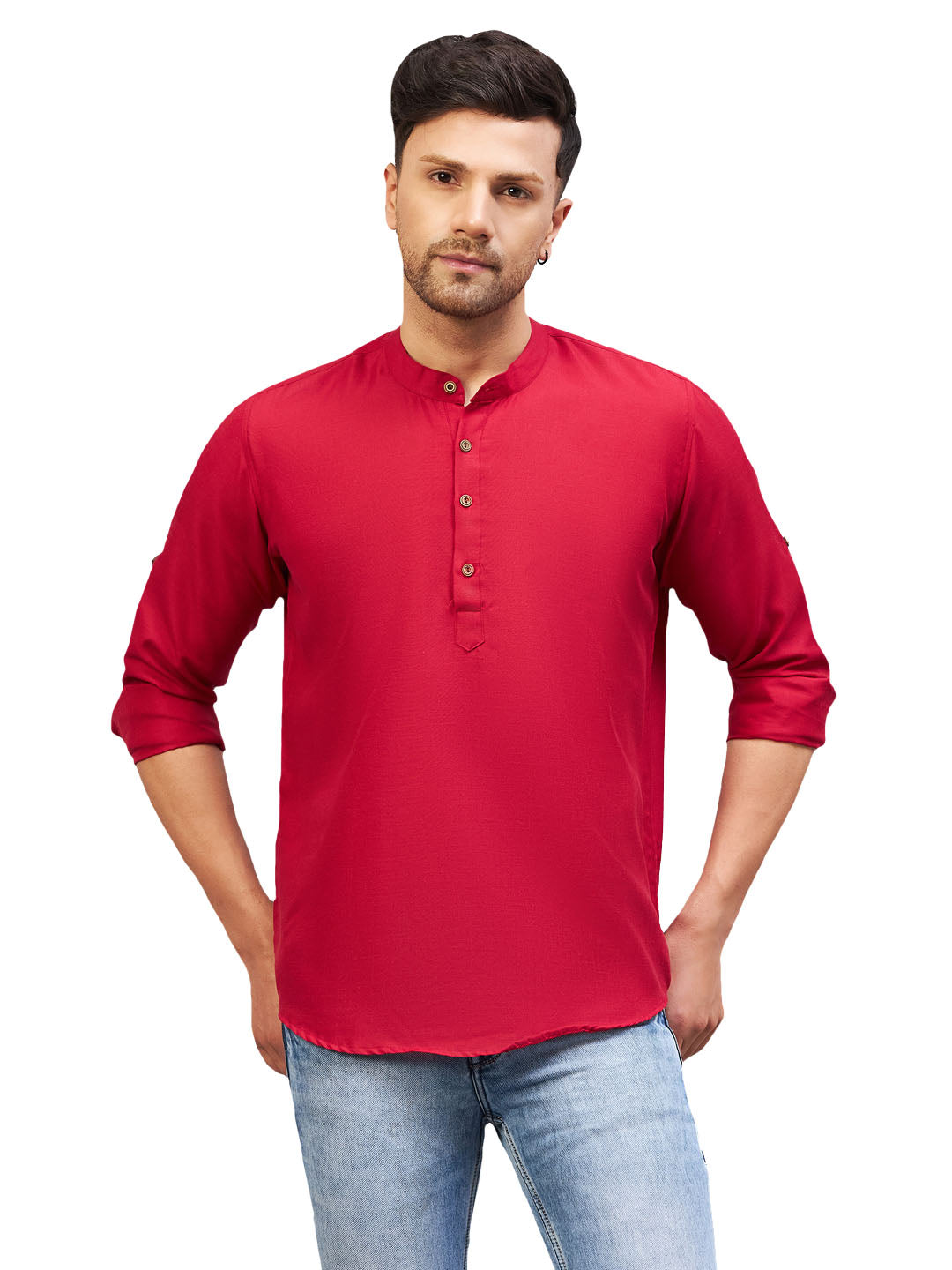 VM by Vastramay Men's Maroon Cotton Blend Kurta - Distacart
